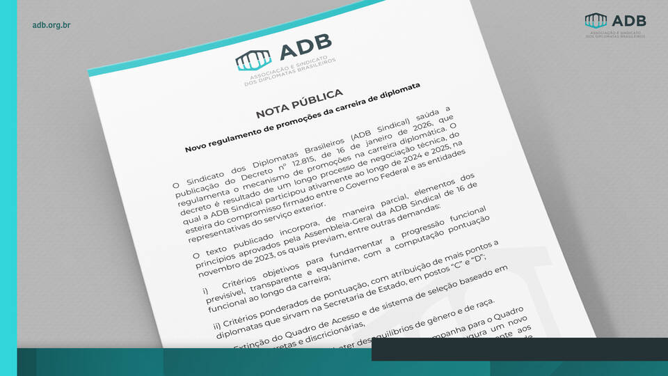Novo regulamento de promoções da carreira de diplomata